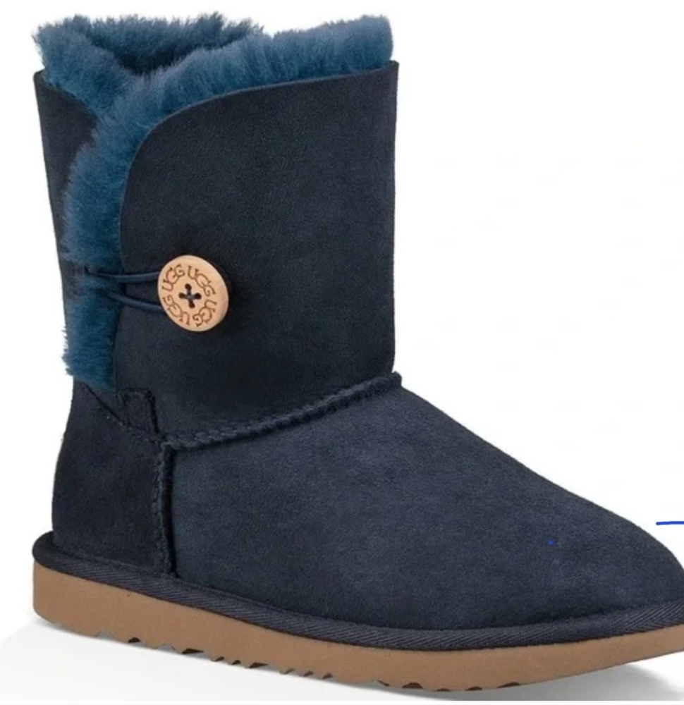 UGG Kids Dark Blue Boots with Brown Sole